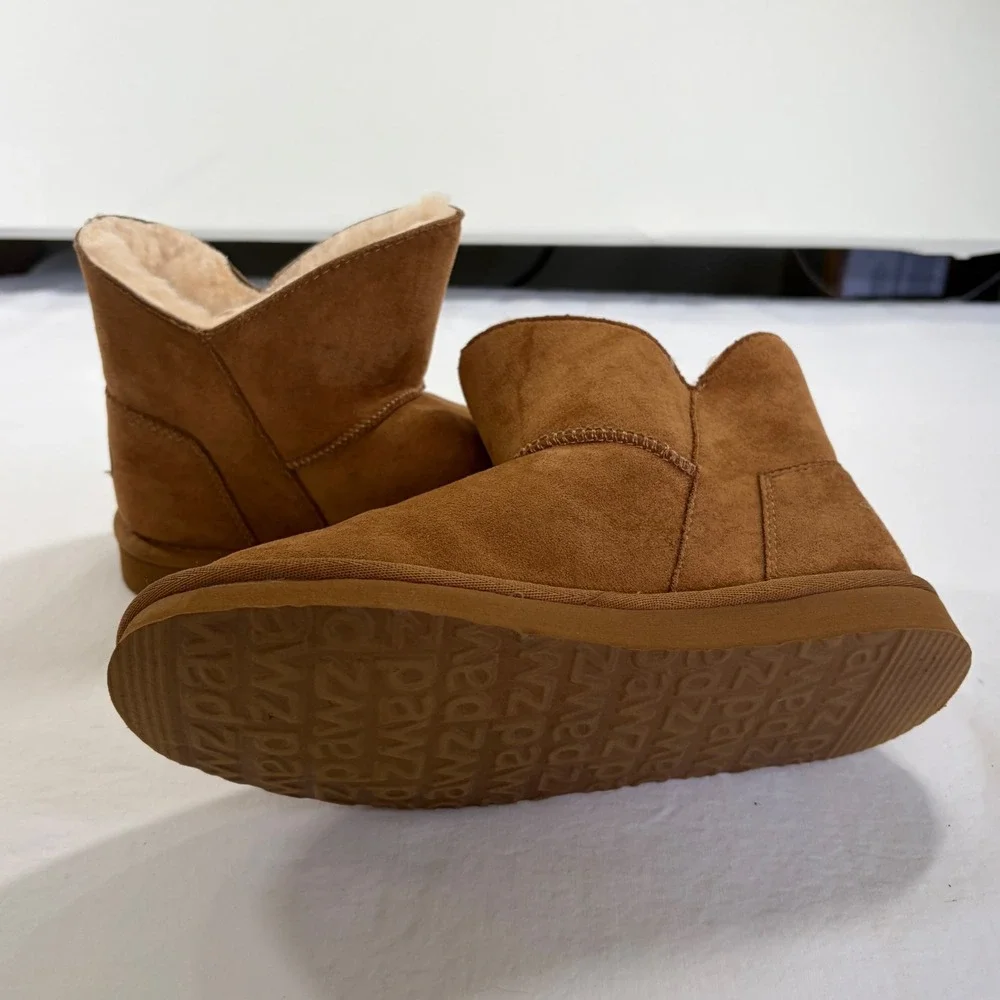 Pawz by Bearpaw Kids Chestnut Brown Suede Bow Ankle Boots WM20648Y Size 3